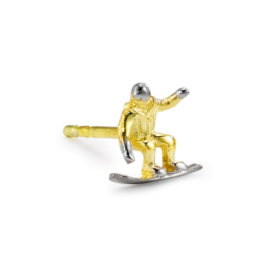 Ohrstecker 1 Stk 750/18 K Gelbgold Snowboarding