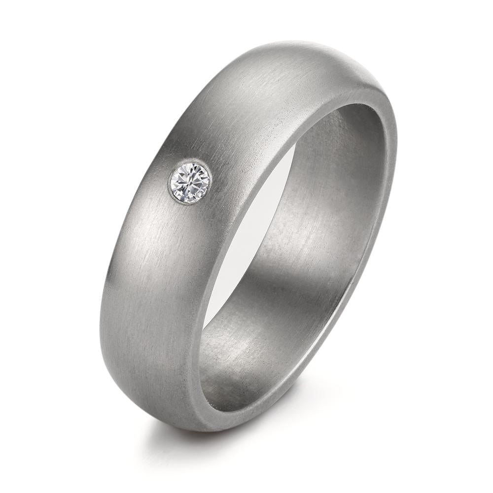 Fingerring Edelstahl Diamant 0.04 ct, tw-si