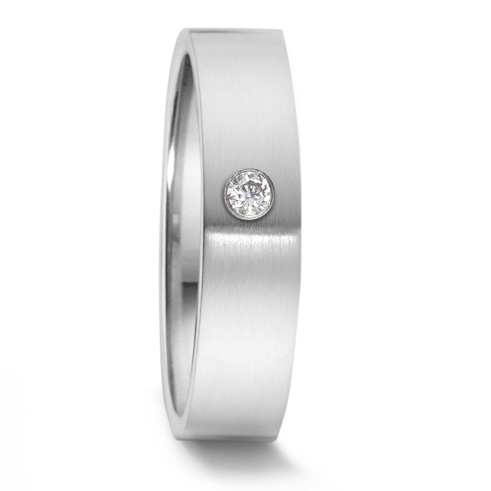 Partnerring Edelstahl Diamant 0.04 ct, tw-si