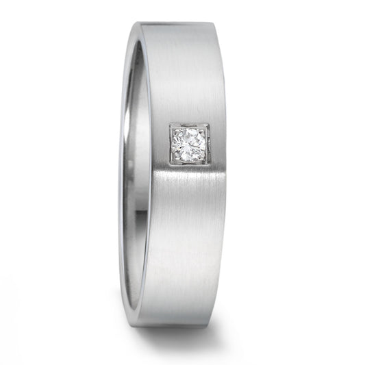 Partnerring TAMOR aus Edelstahl mit Brillantpavée TW/si