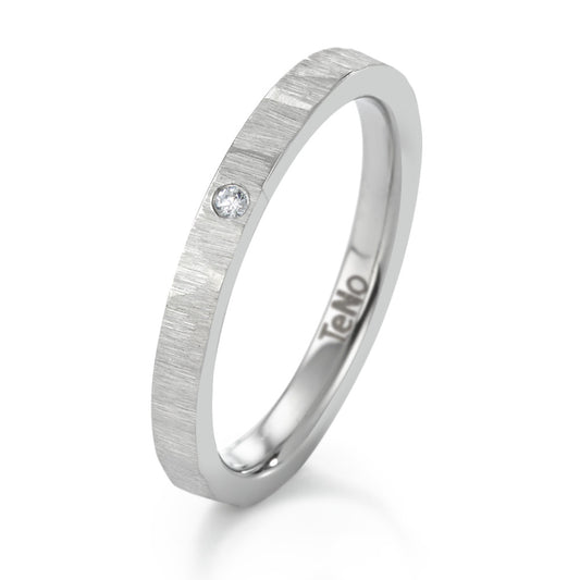 Fingerring Edelstahl Diamant 0.012 ct, tw-si