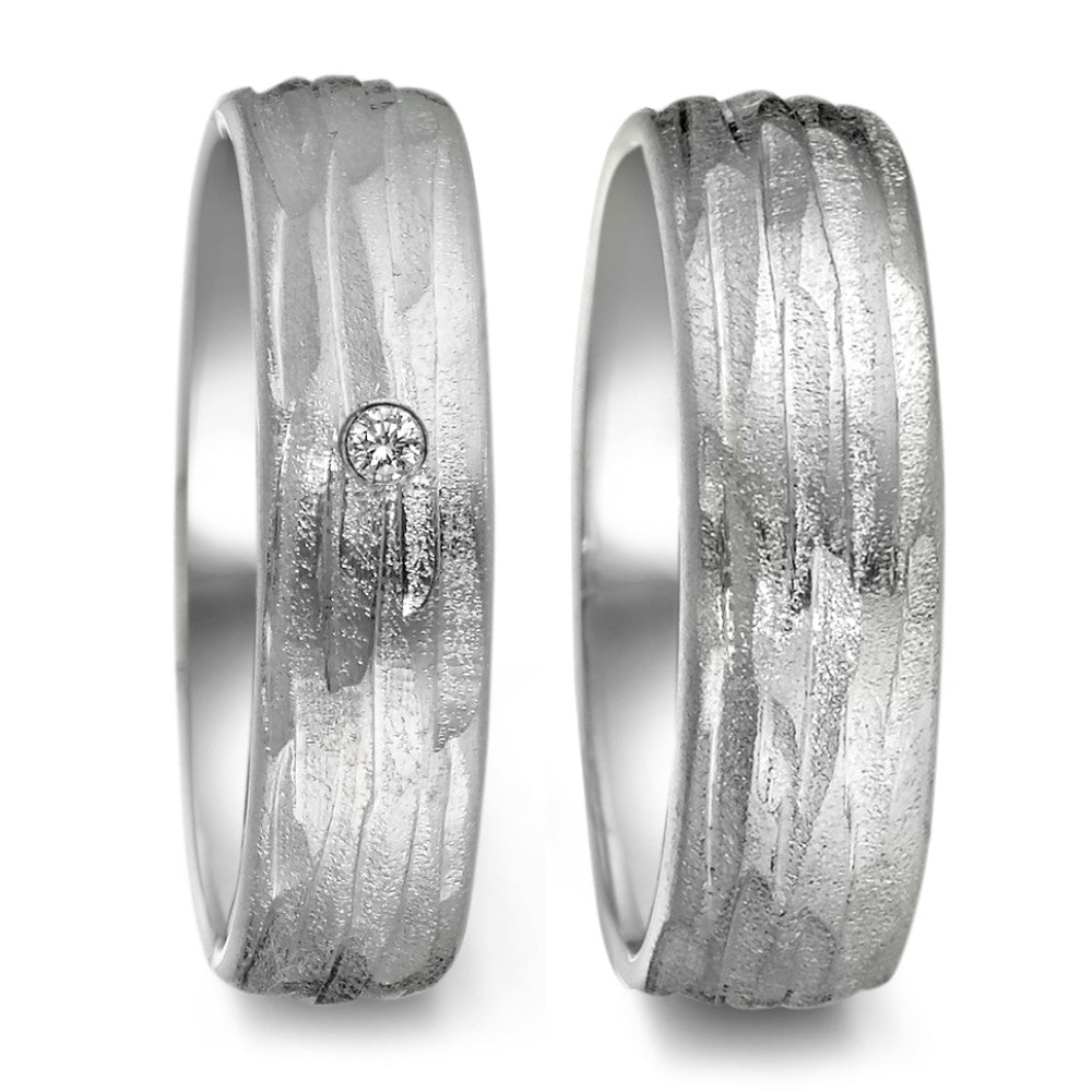 Partnerring Silber rhodiniert