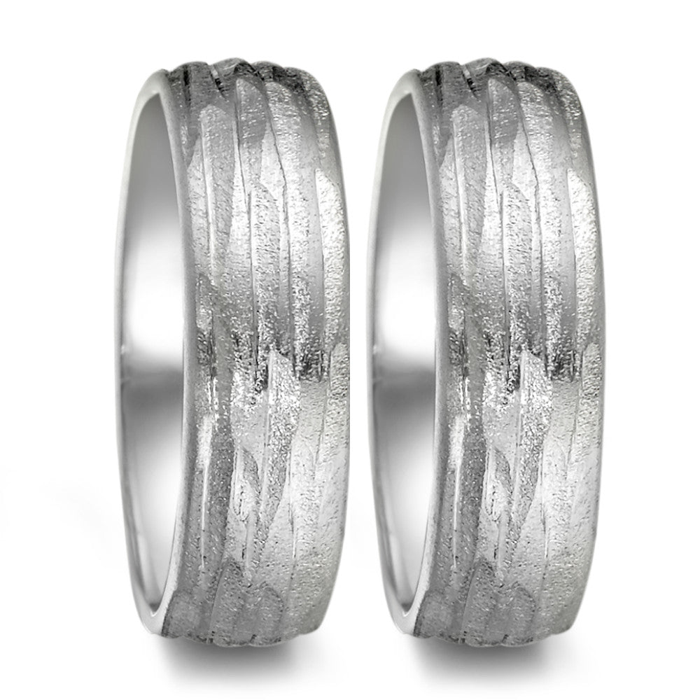 Partnerring Silber rhodiniert