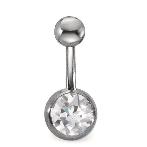 Bauchpiercing Titan Kristall weiss