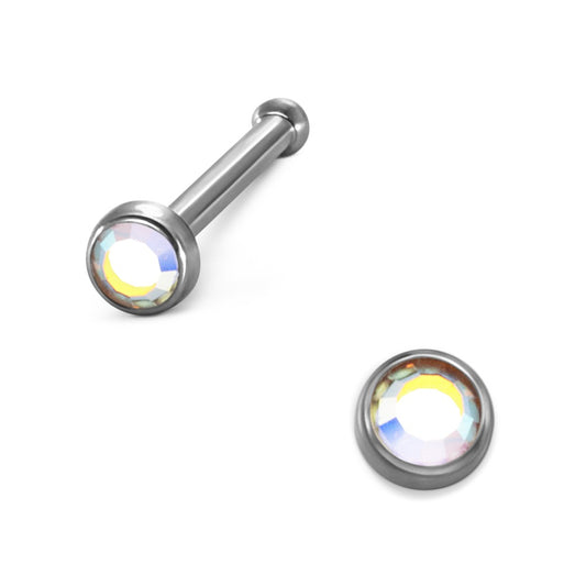 Nasenstecker Titan Kristall regenbogenfarbig Ø2 mm