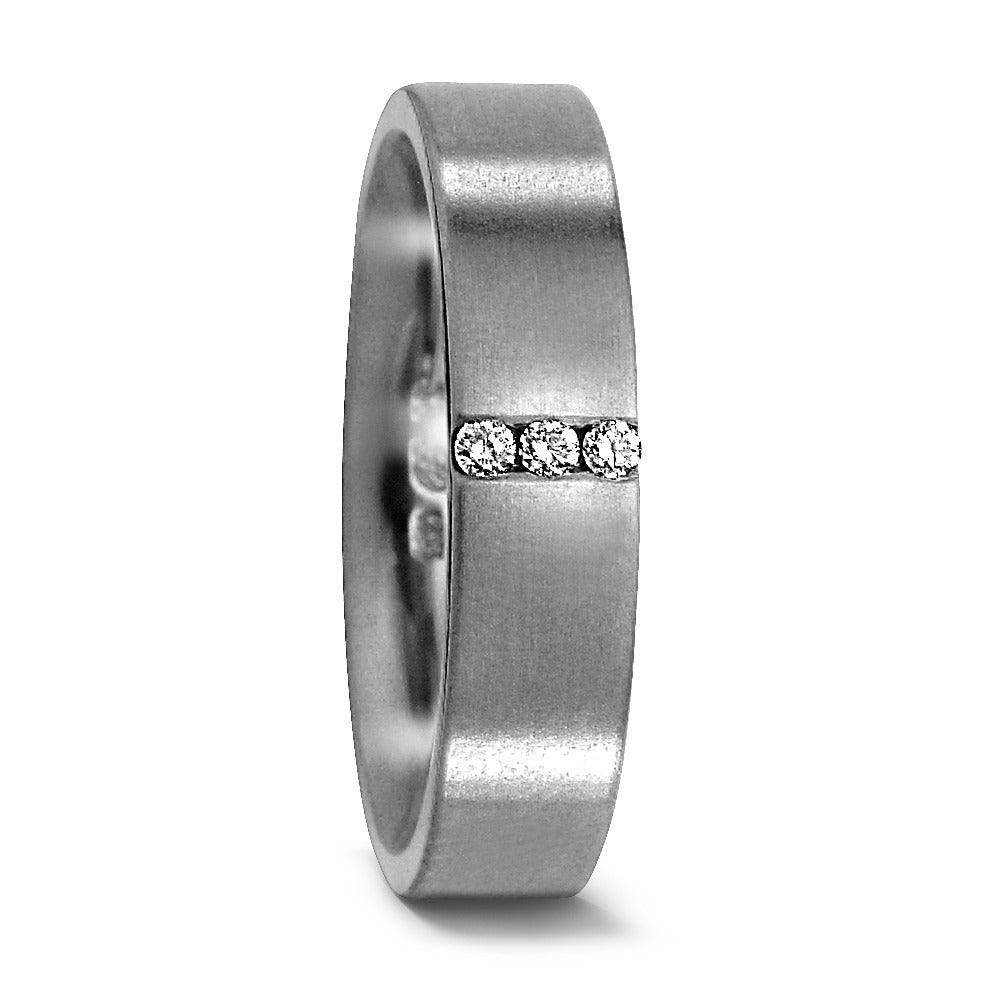 Partnerring Titan Diamant 0.03 ct, 3 Steine, w-si