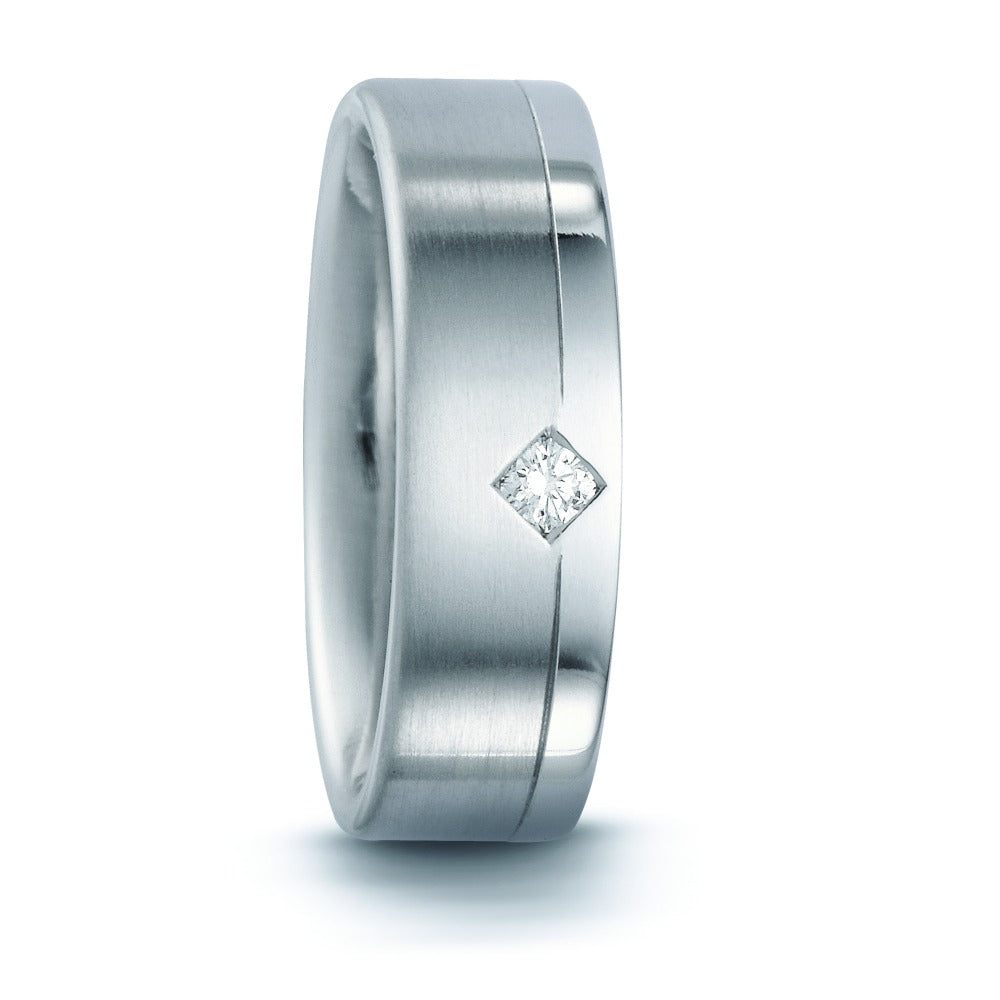 Fingerring 950 Platin Diamant 0.07 ct, w-si