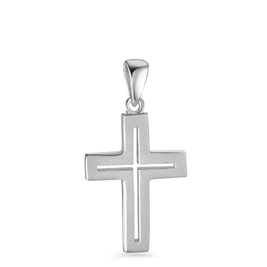 Anhänger Silber rhodiniert Kreuz