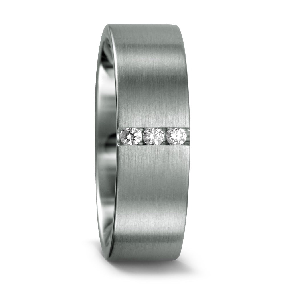 Fingerring 950 Platin Diamant 0.06 ct, 3 Steine, tw-si