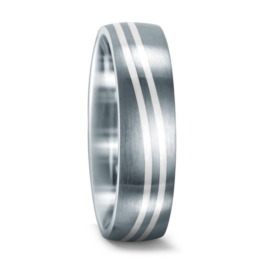 Partnerring Edelstahl, Silber