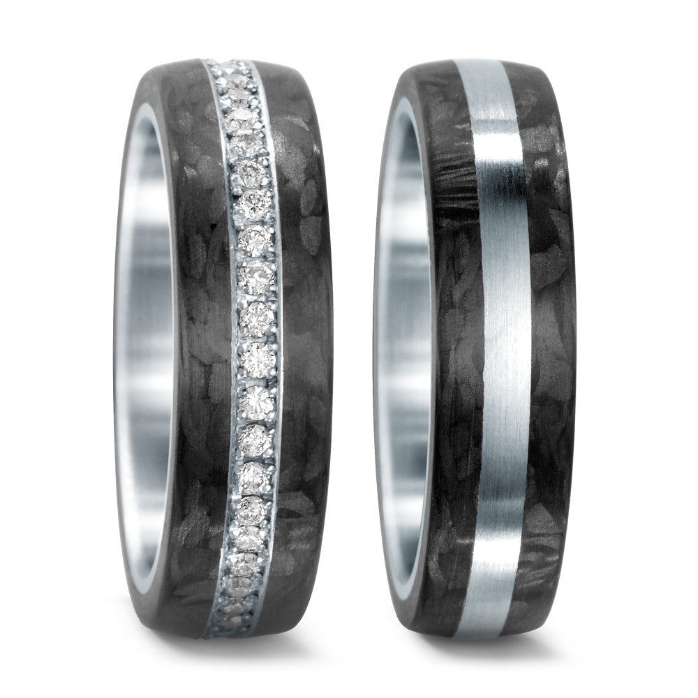 Partnerring Edelstahl, Carbon