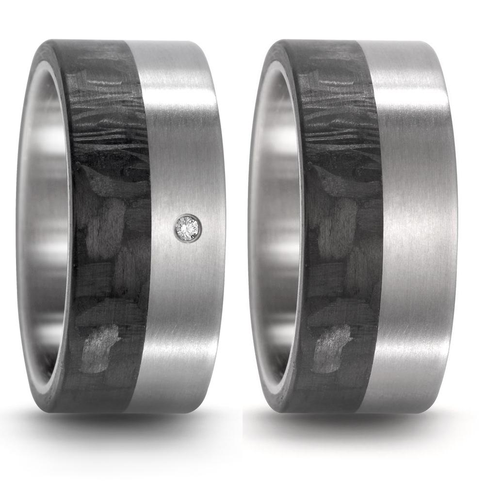 Partnerring Titan, Carbon Diamant 0.02 ct, w-si