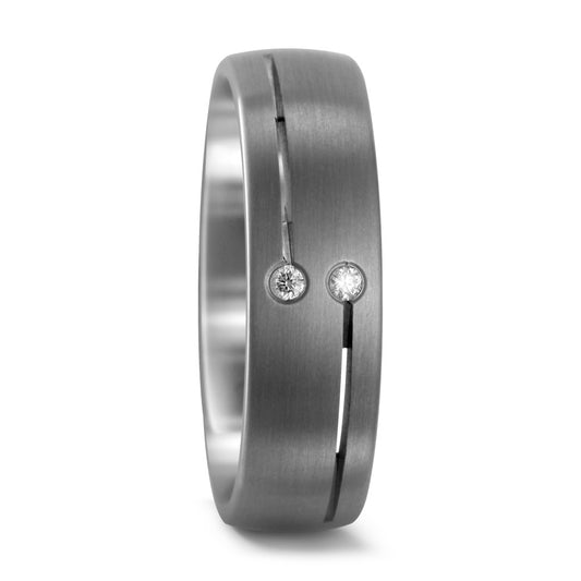 Partnerring Titan Diamant 0.03 ct, 2 Steine, w-si