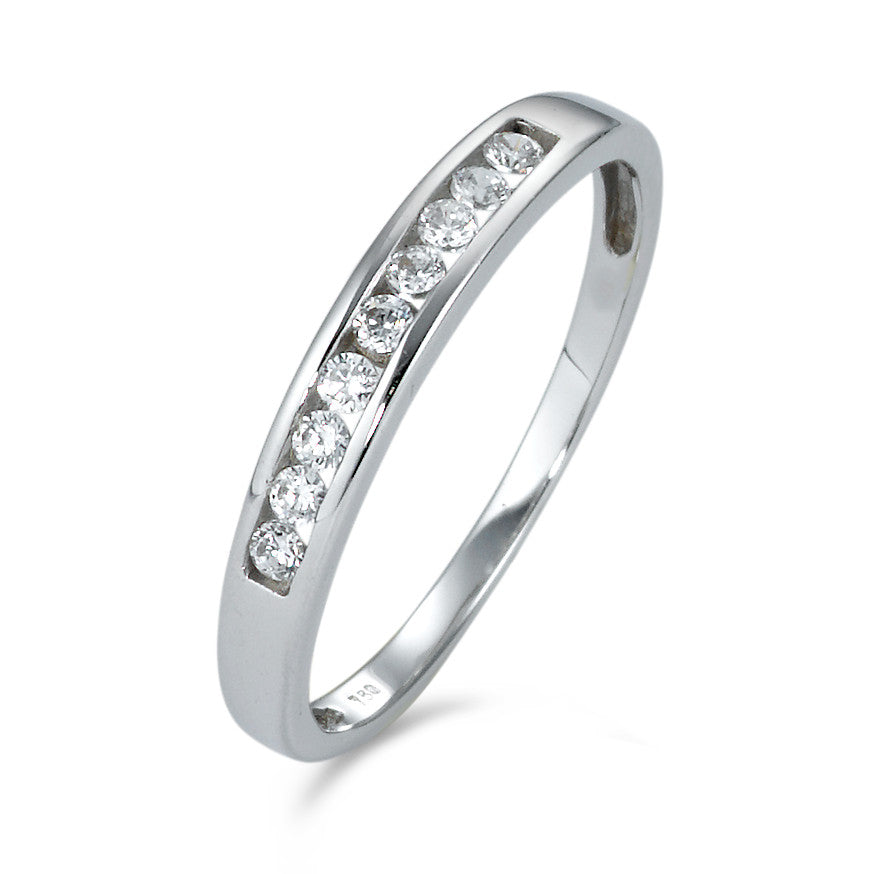 Fingerring 750/18 K Weissgold Zirkonia 9 Steine