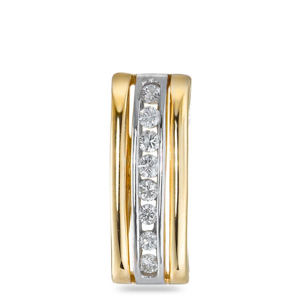 Anhänger 750/18 K Gelbgold, 750/18 K Weissgold Diamant weiss, 0.24 ct, 8 Steine, w-si