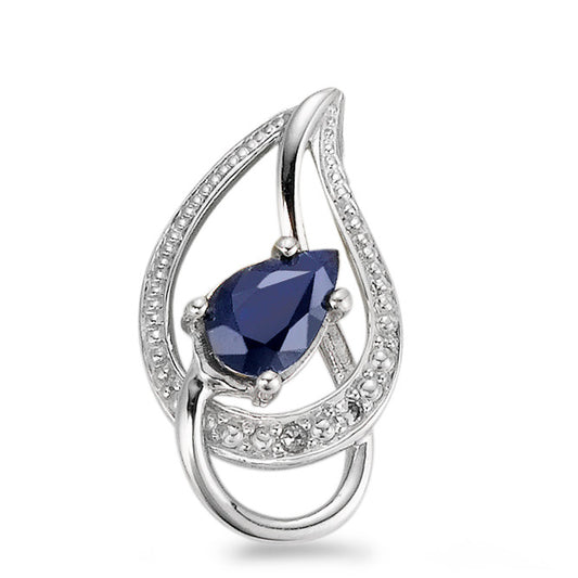 Anhänger 750/18 K Weissgold Diamant blau, 0.01 ct, 2 Steine, facettiert, p1