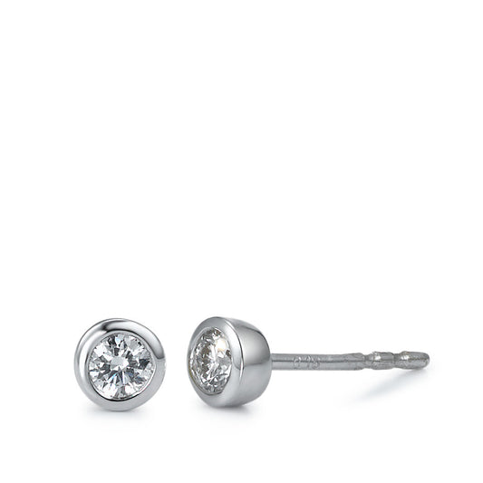 Ohrstecker 750/18 K Weissgold Diamant weiss, 0.20 ct, 2 Steine, Brillantschliff, w-si Ø4.5 mm