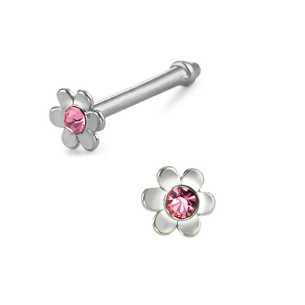 Nasenstecker Edelstahl Zirkonia rosa Ø2.5 mm