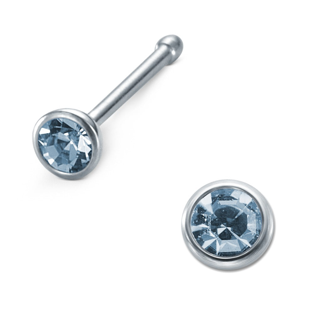 Nasenstecker Edelstahl Zirkonia aqua Ø2.5 mm