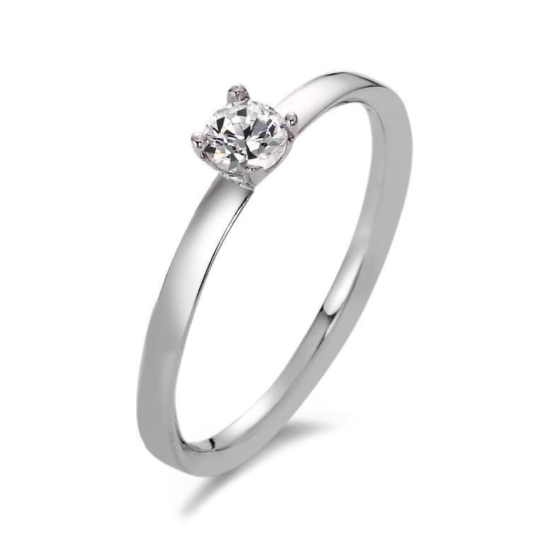 Solitär Ring 375/9 K Weissgold Moissanite 4 mm