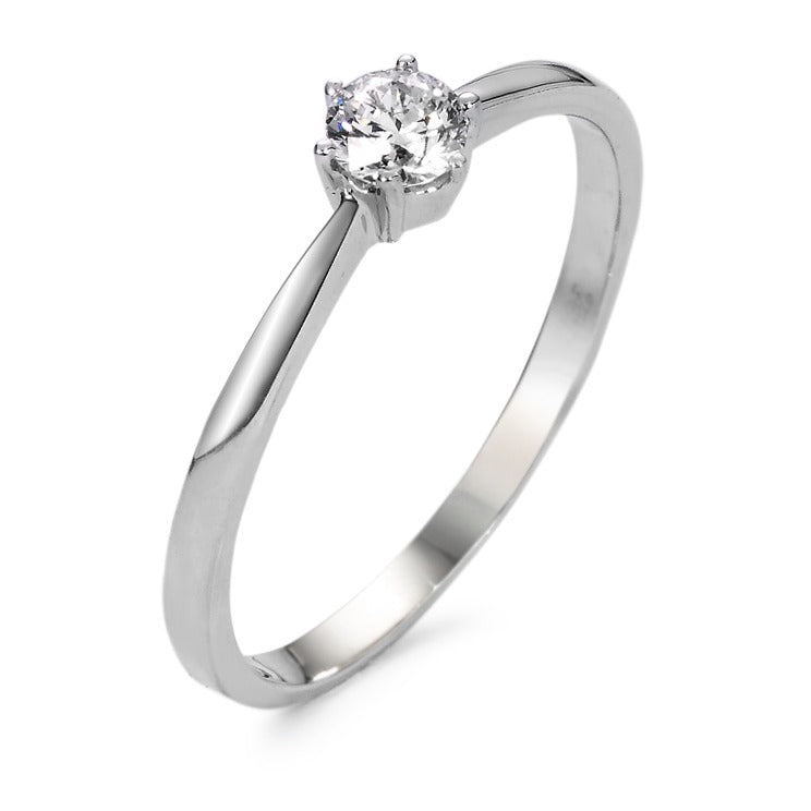 Solitär Ring 750/18 K Weissgold Diamant weiss, 0.20 ct, w-si