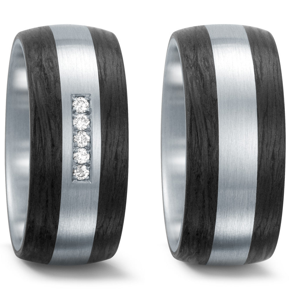 Partnerring Edelstahl, Carbon