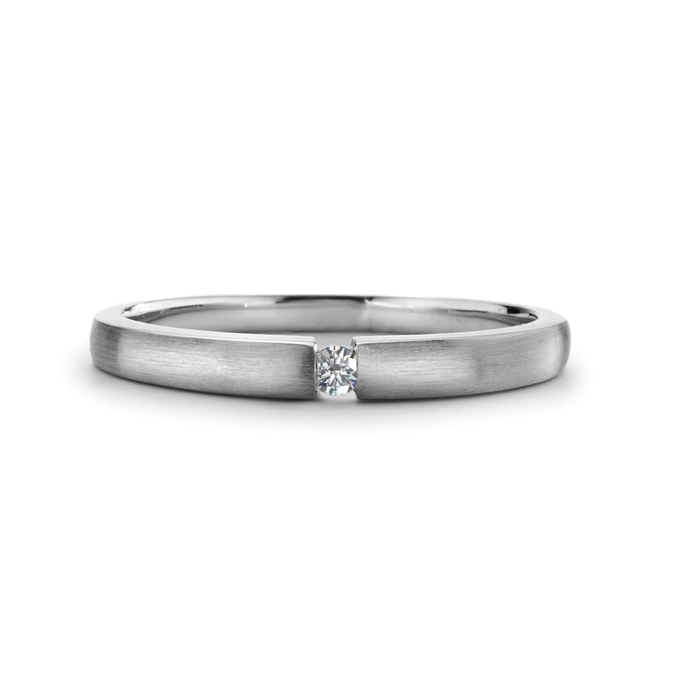 Solitär Ring 750/18 K Weissgold Diamant 0.03 ct, w-si