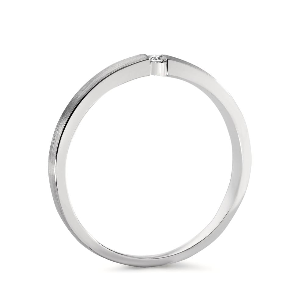 Solitär Ring 750/18 K Weissgold Diamant 0.03 ct, w-si