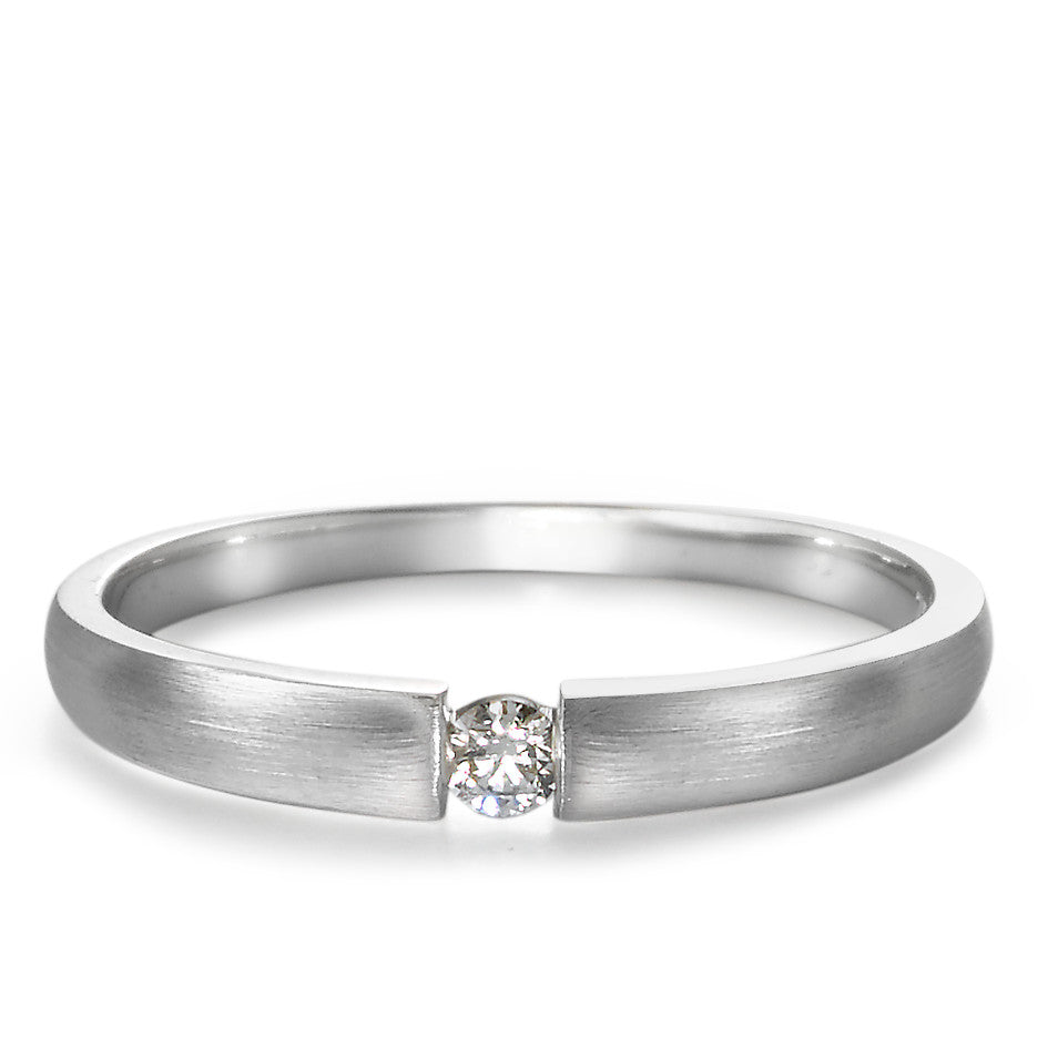 Solitär Ring 750/18 K Weissgold Diamant 0.06 ct, w-si