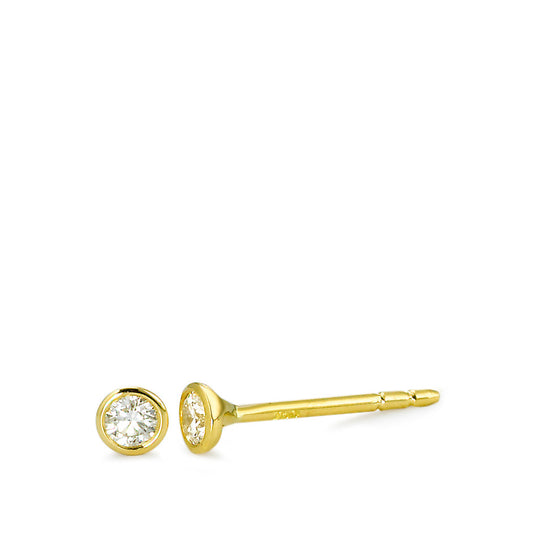 Ohrstecker 750/18 K Gelbgold Diamant 0.10 ct, 2 Steine, w-si Ø3 mm