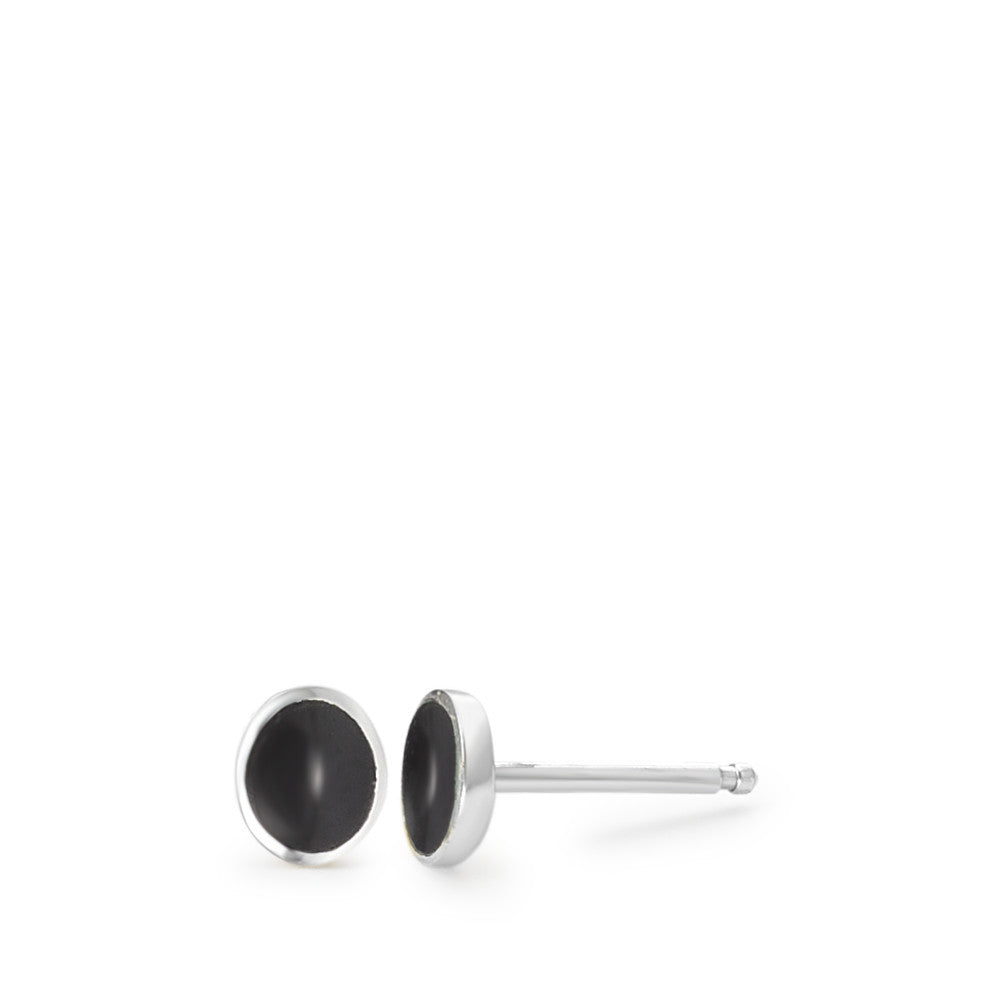 Ohrstecker Silber Onyx schwarz