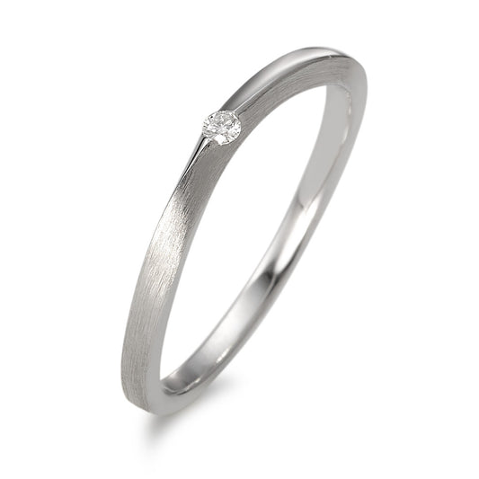 Solitär Ring 750/18 K Weissgold Diamant 0.03 ct, w-si