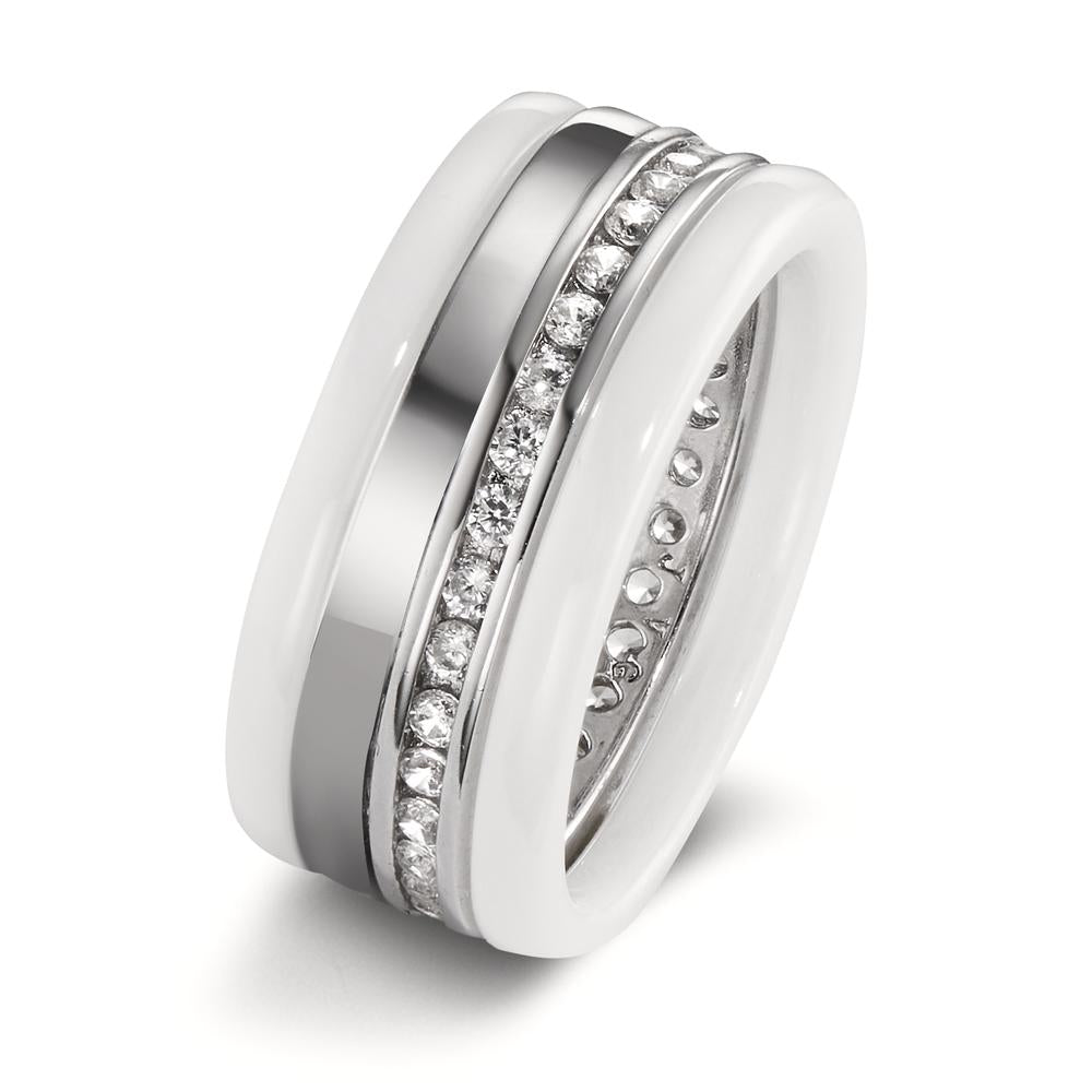 Memory Ring Silber Zirkonia weiss rhodiniert