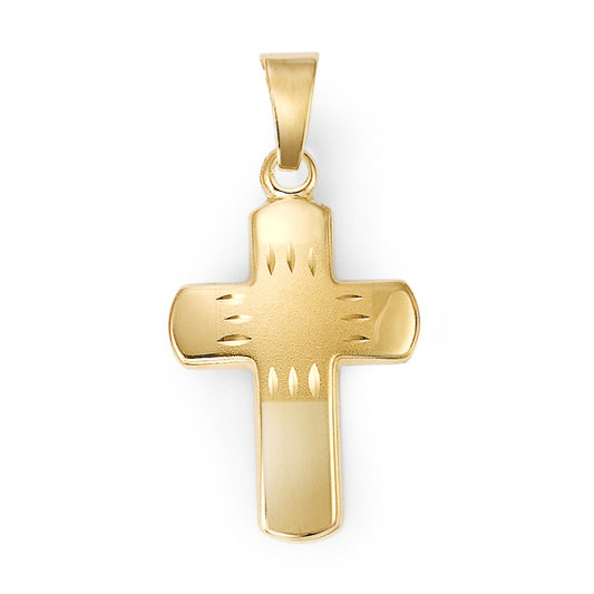 Anhänger 750/18 K Gelbgold Kreuz