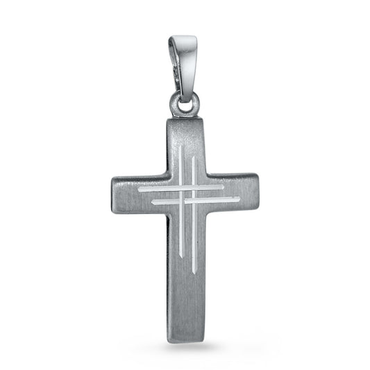 Anhänger Silber rhodiniert Kreuz