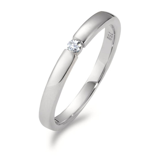 Solitär Ring 750/18 K Weissgold Diamant weiss, 0.05 ct, Brillantschliff, w-si