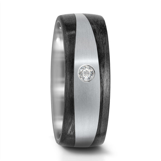 Partnerring Titan, Carbon Diamant 0.05 ct, w-si