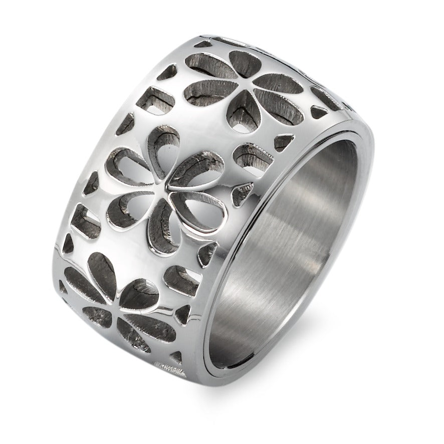 Fingerring Edelstahl Blume