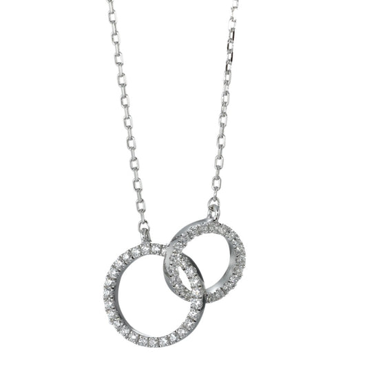 Collier Silber Zirkonia rhodiniert 42-46 cm verstellbar Ø10 mm