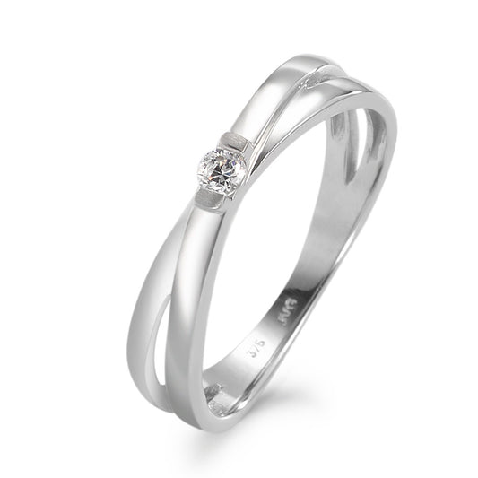 Fingerring 375/9 K Weissgold Zirkonia