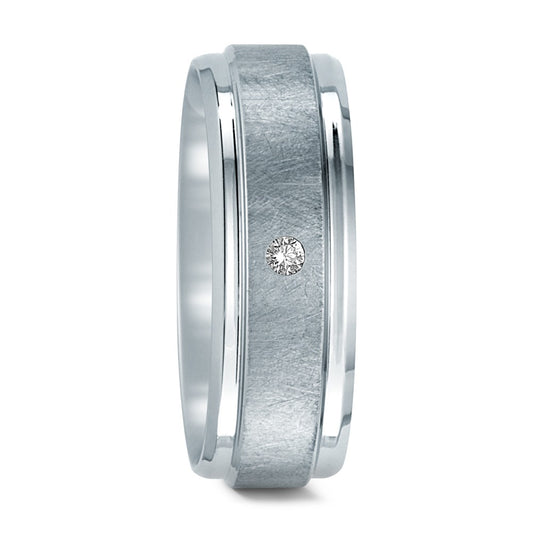 Partnerring Edelstahl Diamant 0.02 ct, w-si