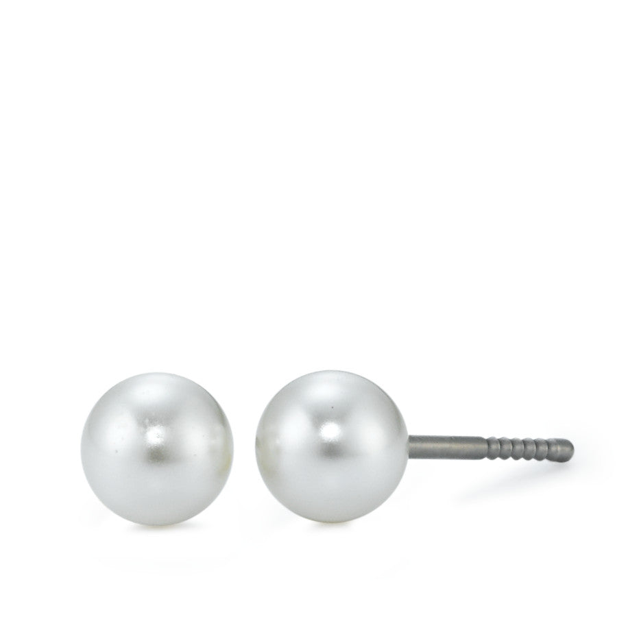 Ohrstecker Titan shining Pearls Ø6 mm