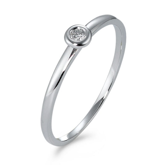 Solitär Ring 750/18 K Weissgold Diamant 0.03 ct, w-si