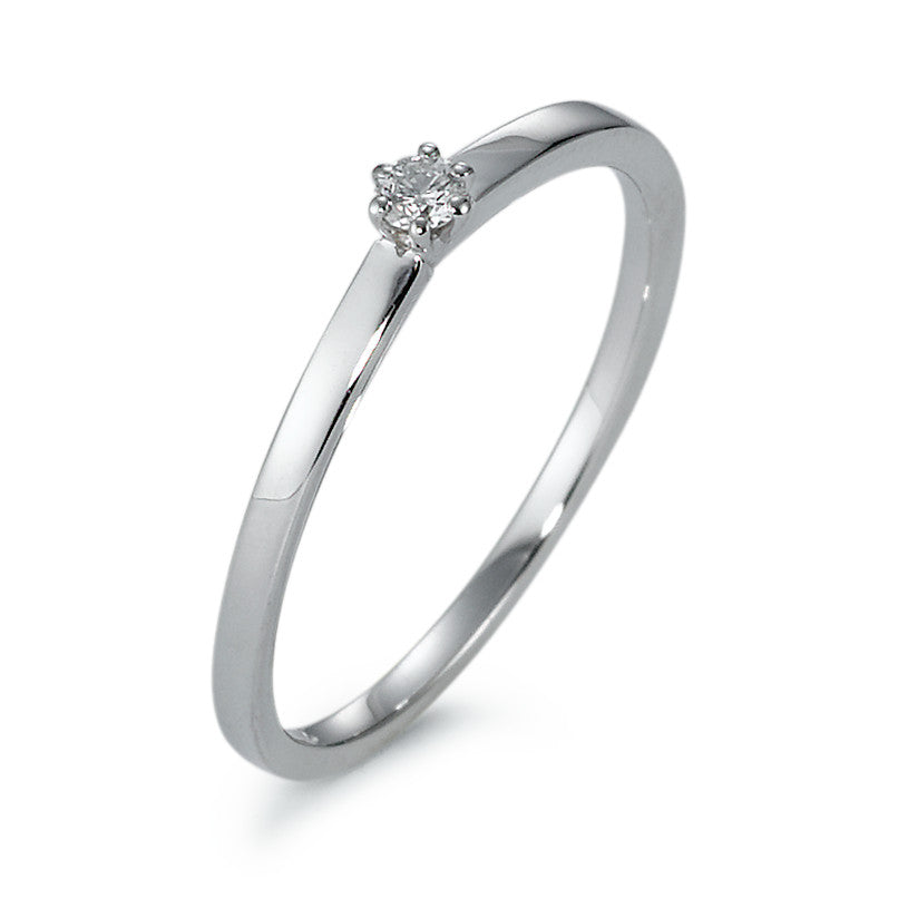 Solitär Ring 750/18 K Weissgold Diamant 0.05 ct, w-si