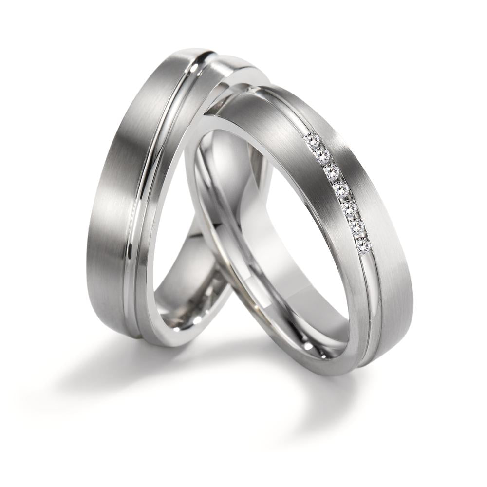 Partnerring Edelstahl Zirkonia