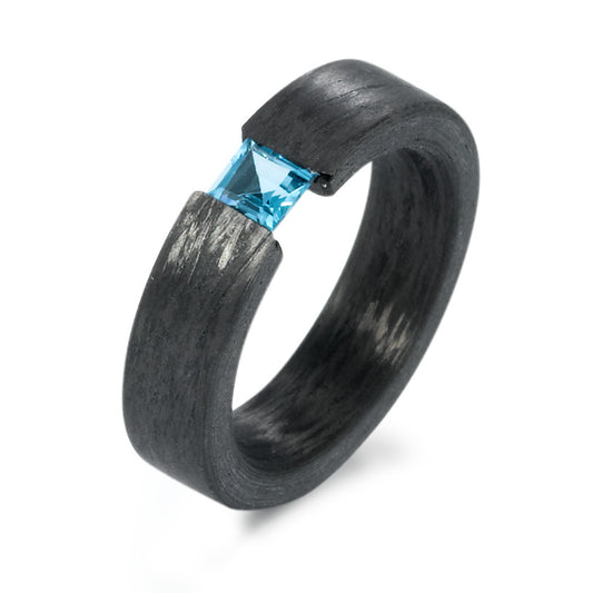 Fingerring Carbon Topas blau