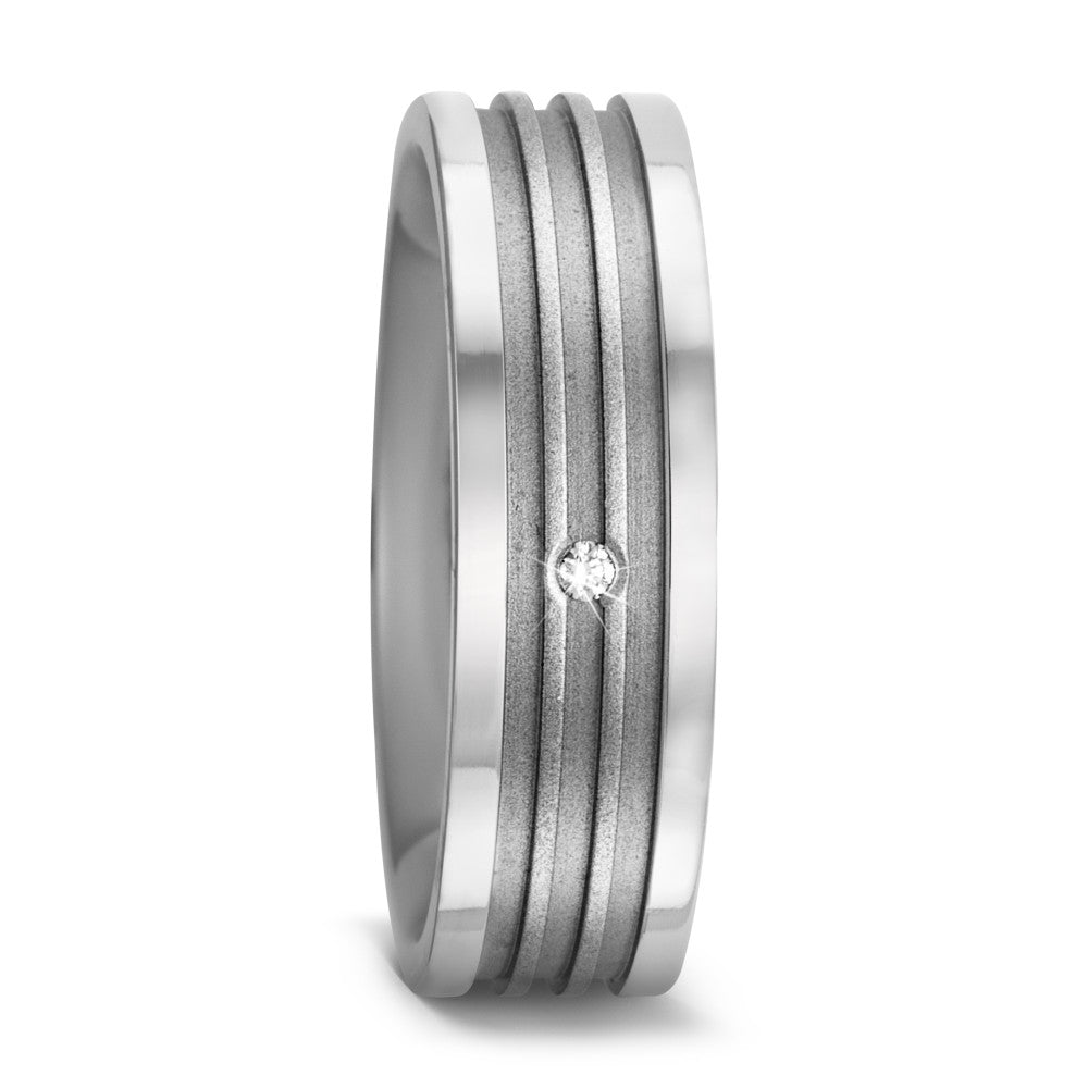 Fingerring Titan Diamant 0.01 ct, w-si