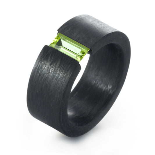 Fingerring Carbon Peridot