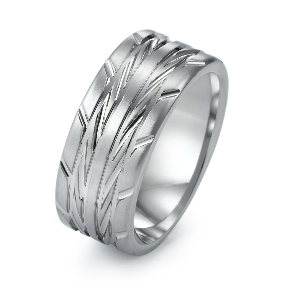 Fingerring Edelstahl mit Reidenprofil