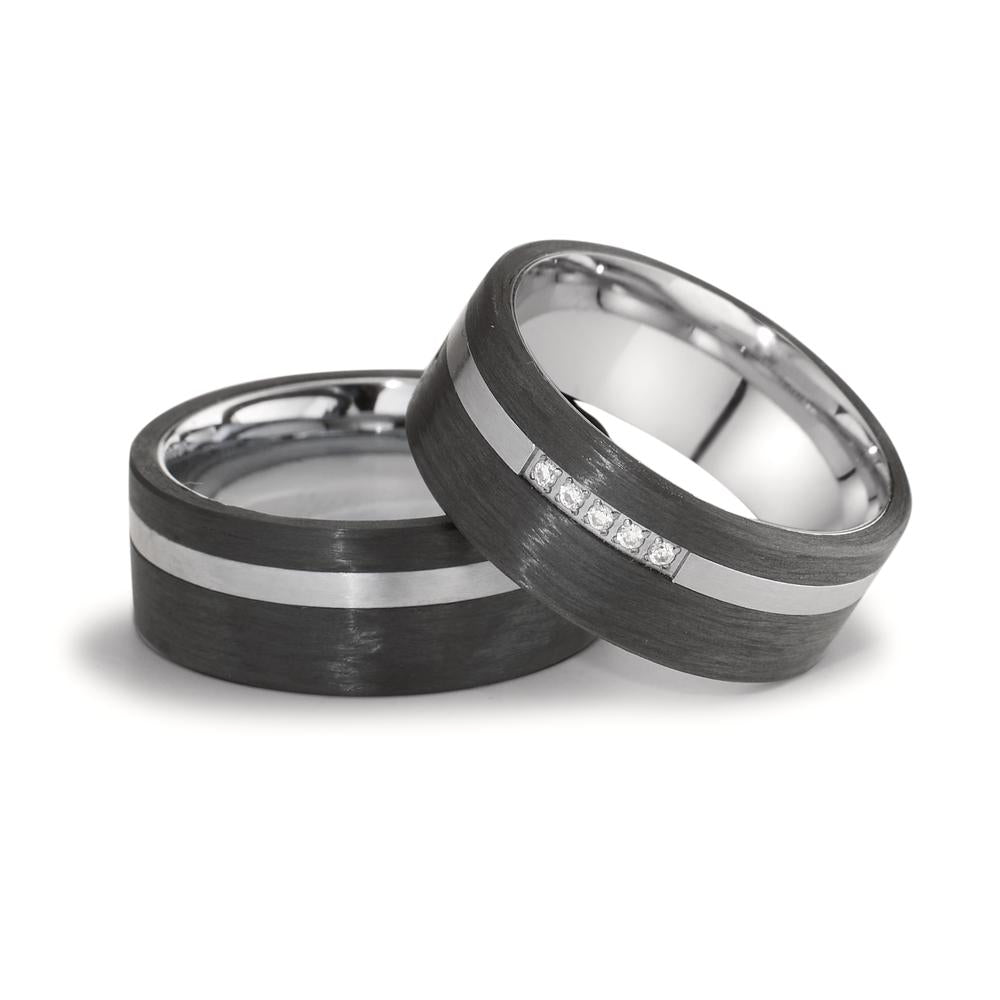 Partnerring Edelstahl, Carbon